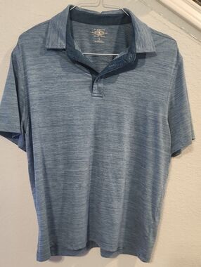G.H. Bass & Co. Heathered Light Blue Polo